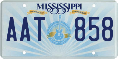 MS license plate AAT858