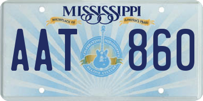 MS license plate AAT860