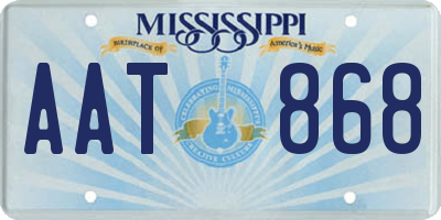 MS license plate AAT868