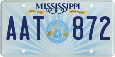 MS license plate AAT872