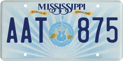 MS license plate AAT875