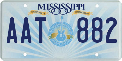 MS license plate AAT882