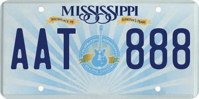 MS license plate AAT888