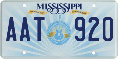 MS license plate AAT920