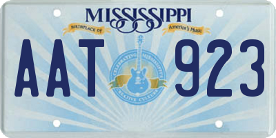 MS license plate AAT923