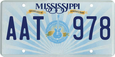 MS license plate AAT978