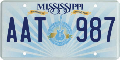 MS license plate AAT987