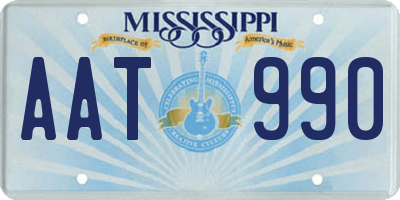 MS license plate AAT990