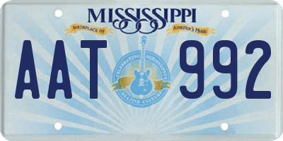 MS license plate AAT992