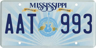 MS license plate AAT993