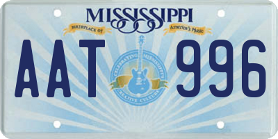 MS license plate AAT996