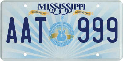 MS license plate AAT999