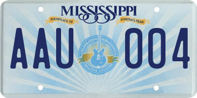 MS license plate AAU004