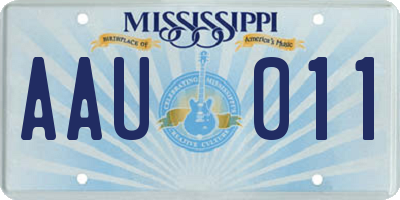 MS license plate AAU011