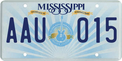 MS license plate AAU015