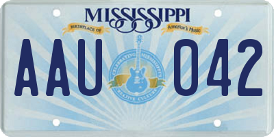 MS license plate AAU042