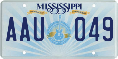 MS license plate AAU049