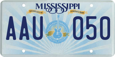 MS license plate AAU050