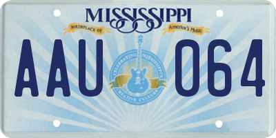 MS license plate AAU064