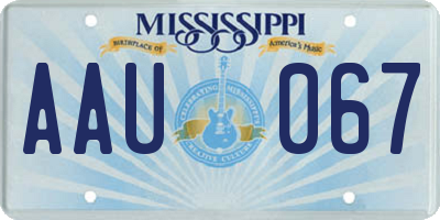 MS license plate AAU067