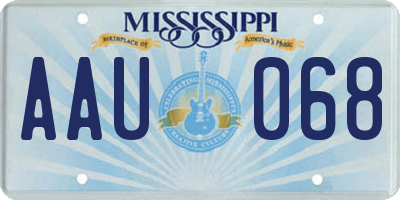 MS license plate AAU068