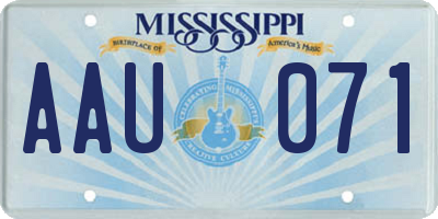 MS license plate AAU071