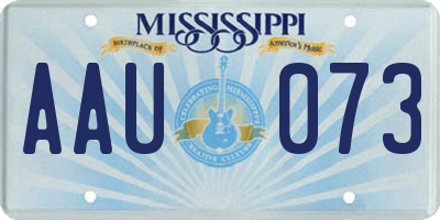 MS license plate AAU073