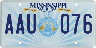 MS license plate AAU076