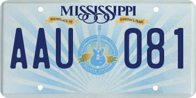 MS license plate AAU081