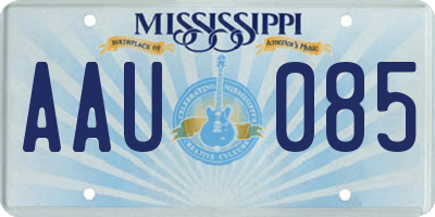 MS license plate AAU085