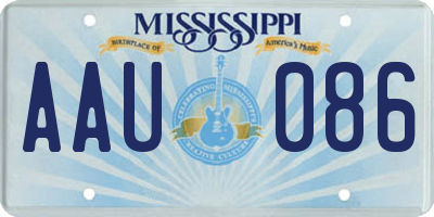 MS license plate AAU086