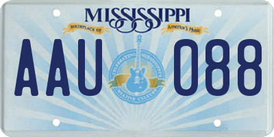 MS license plate AAU088