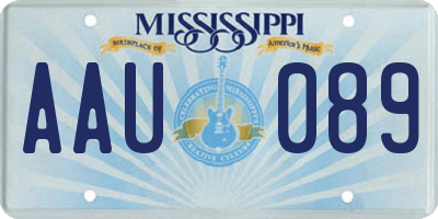 MS license plate AAU089