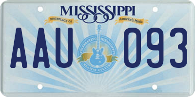 MS license plate AAU093