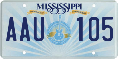 MS license plate AAU105