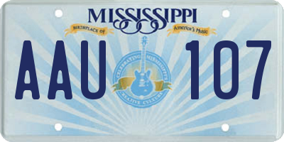 MS license plate AAU107