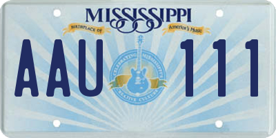 MS license plate AAU111