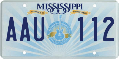 MS license plate AAU112