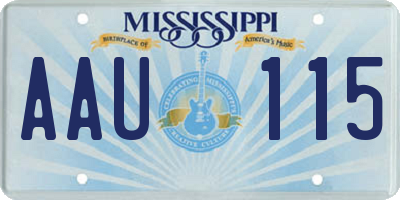 MS license plate AAU115