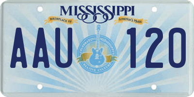 MS license plate AAU120