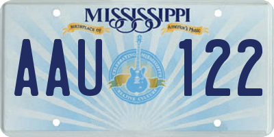 MS license plate AAU122