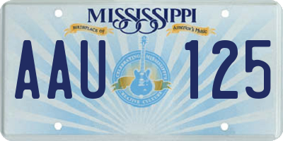 MS license plate AAU125