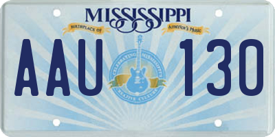 MS license plate AAU130