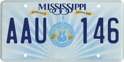 MS license plate AAU146