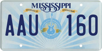 MS license plate AAU160