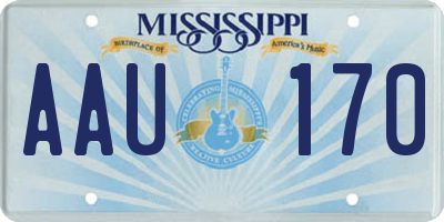 MS license plate AAU170