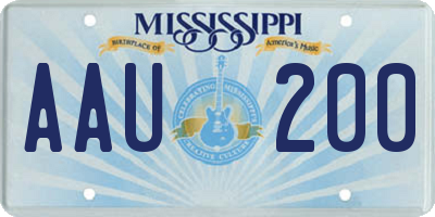 MS license plate AAU200