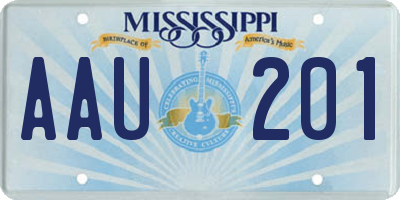 MS license plate AAU201