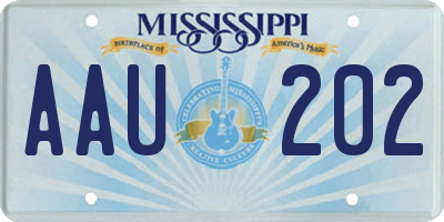 MS license plate AAU202