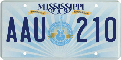 MS license plate AAU210